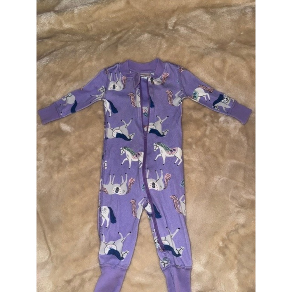 Hanna Andersson Purple Carousel Horse Organic Cotton Sleeper Pajamas‎ 3-6 Months